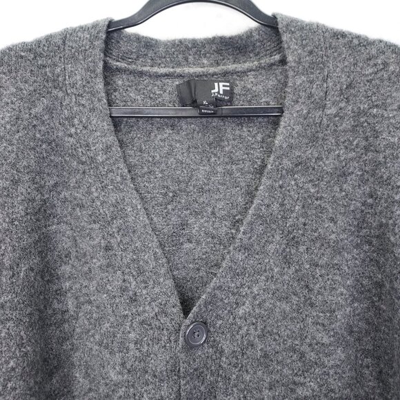 J Ferrar Cardigan Men's XL Button Front Sweater Wool Recycled Polyester Grey - Picture 2 of 10